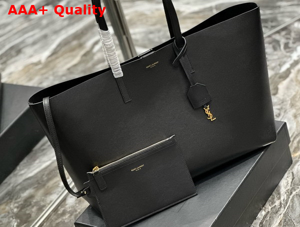 Saint Laurent Shopping Saint Laurent Leather Black Large Replica