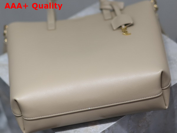 Saint Laurent Shopping Saint Laurent Toy in Dark Beige Leather Replica