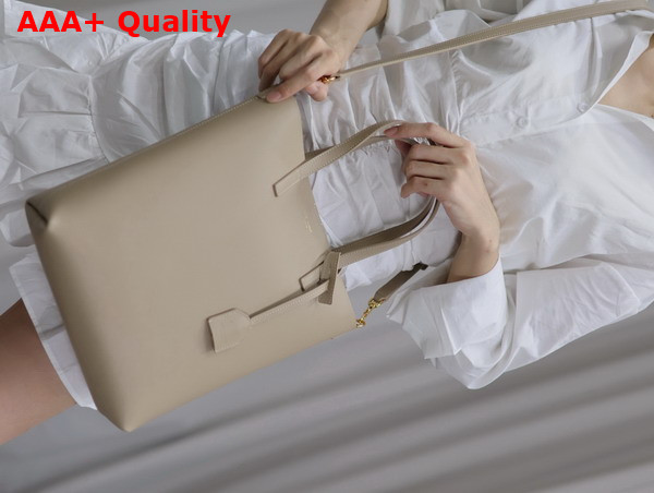 Saint Laurent Shopping Saint Laurent Toy in Dark Beige Leather Replica