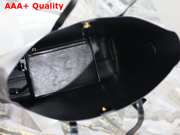 Saint Laurent Shopping Saint Laurent in Black Vintage Leather Replica