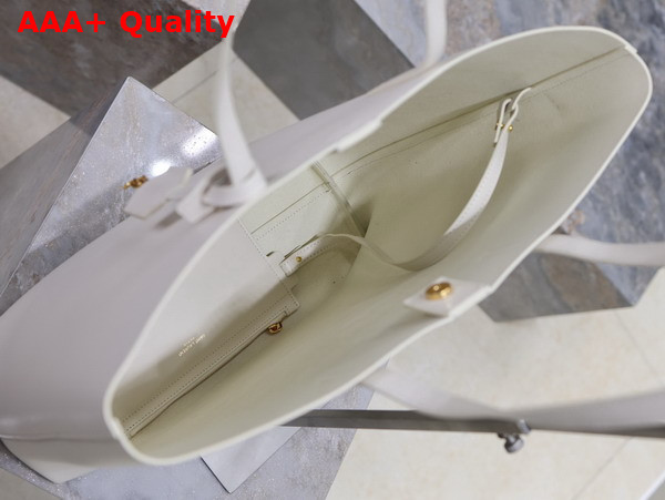 Saint Laurent Shopping Saint Laurent in Blanc Vintage Leather Replica