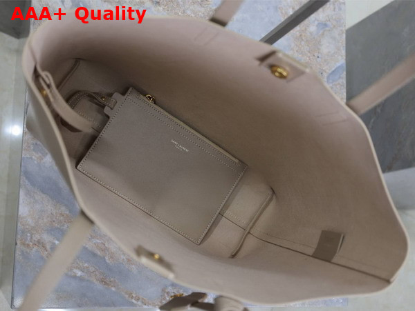 Saint Laurent Shopping Saint Laurent in Dark Beige Leather Replica