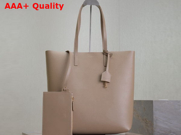Saint Laurent Shopping Saint Laurent in Dark Beige Leather Replica