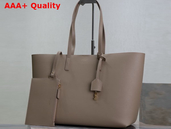 Saint Laurent Shopping Saint Laurent in Leather Dark Beige Replica