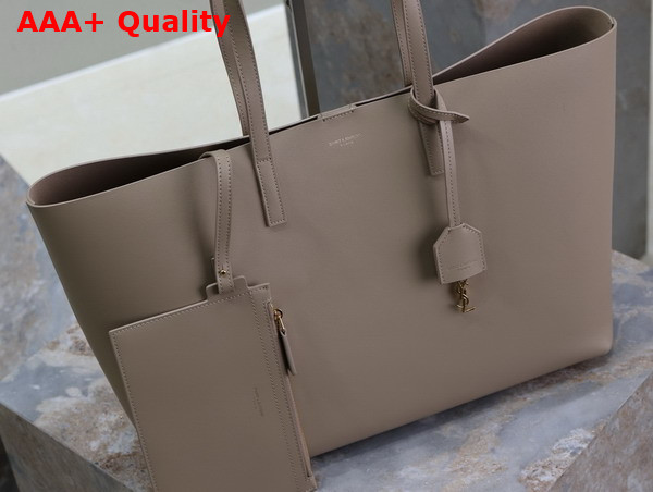 Saint Laurent Shopping Saint Laurent in Leather Dark Beige Replica