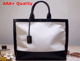 Saint Laurent Shopping Tag in Canvas and Leather Off White Replica
