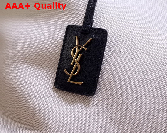 Saint Laurent Shopping Tag in Canvas and Leather Off White Replica