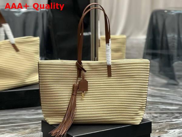 Saint Laurent Shopping Tote in Raffia with Tassel Replica