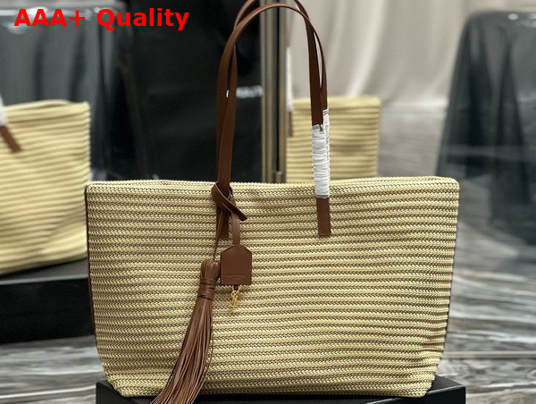 Saint Laurent Shopping Tote in Raffia with Tassel Replica