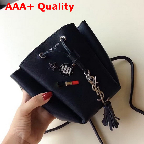 Saint Laurent Small Bucket Bag in Black Calfskin Replica