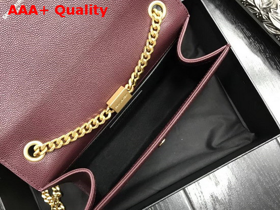 Saint Laurent Small Kate Chain Bag in Burgundy Grain De Poudre Textured Leather Replica