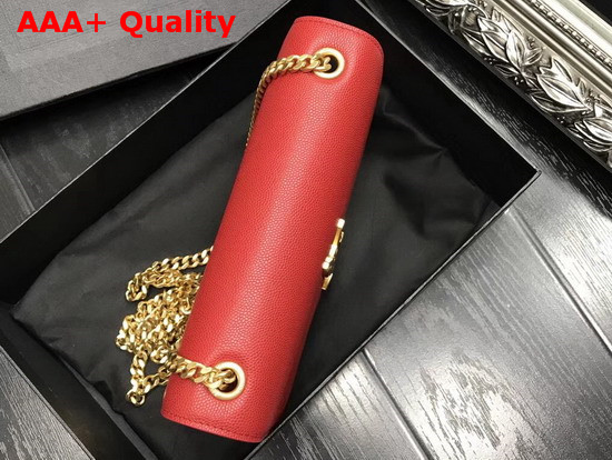 Saint Laurent Small Kate Chain Bag in Red Grain De Poudre Textured Leather Replica