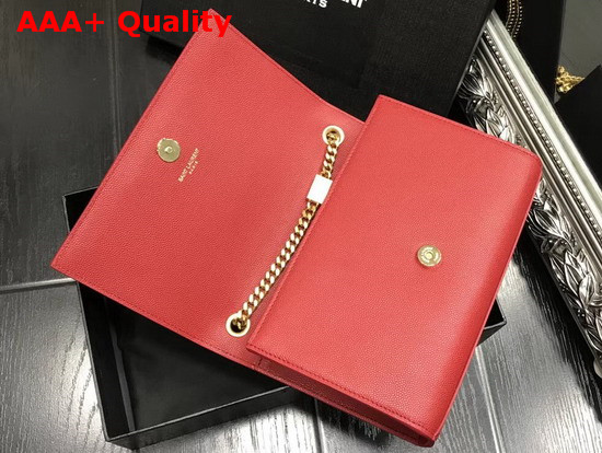 Saint Laurent Small Kate Chain Bag in Red Grain De Poudre Textured Leather Replica
