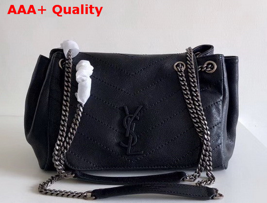 Saint Laurent Small Nolita Bag in Black Vintage Leather Replica