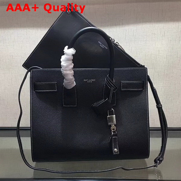 Saint Laurent Small Sac De Jour Souple Bag in Black Grained Leather Replica