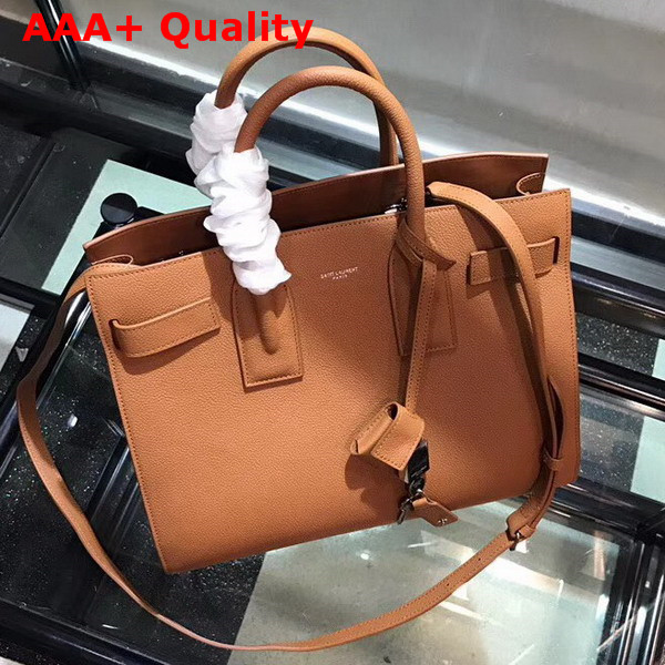 Saint Laurent Small Sac De Jour Souple Bag in Brown Grained Leather Replica