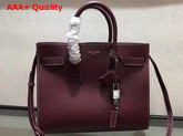 Saint Laurent Small Sac De Jour Souple Bag in Oxblood Grained Leather Replica