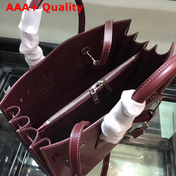 Saint Laurent Small Sac De Jour Souple Bag in Oxblood Grained Leather Replica