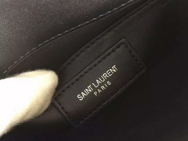 Saint Laurent Small Tassel Satchel Blue Denim Fabric for Sale