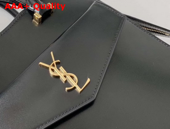Saint Laurent Small Uptown Tote in Black Shiny Smooth Leather Replica