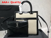 Saint Laurent Small Uptown Tote in White Linen Canvas Replica