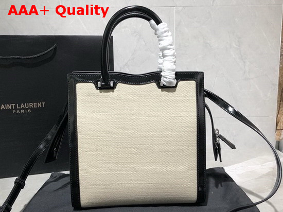 Saint Laurent Small Uptown Tote in White Linen Canvas Replica