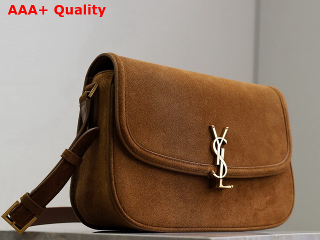 Saint Laurent Solferino Large in Suede Caramel Cognac Replica
