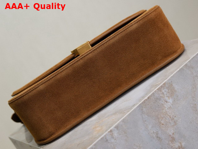 Saint Laurent Solferino Large in Suede Caramel Cognac Replica