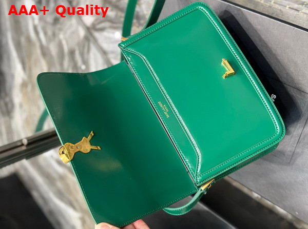 Saint Laurent Solferino Medium Satchel Green Box Saint Laurent Leather Replica