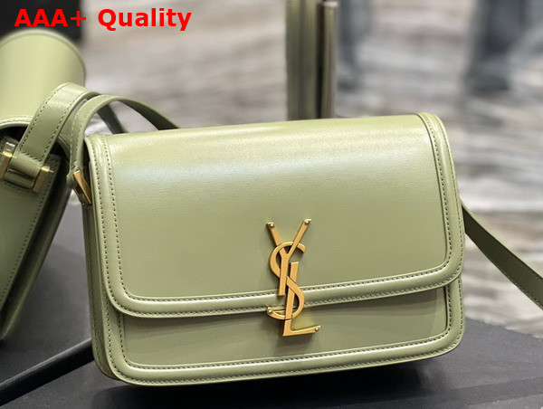 Saint Laurent Solferino Medium Satchel in Box Saint Laurent Leather Pistache Replica