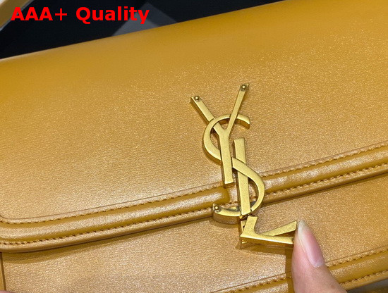 Saint Laurent Solferino Medium Satchel in Dark Sun Box Saint Laurent Leather Replica