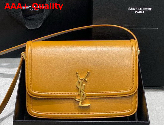 Saint Laurent Solferino Medium Satchel in Dark Sun Box Saint Laurent Leather Replica