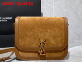 Saint Laurent Solferino Medium Soft Satchel in Suede and Smooth Leather Cinnamon Replica