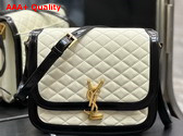 Saint Laurent Solferino Medium Supple Satchel in Off White and Black Quilted Lambskin Replica
