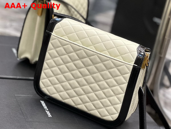 Saint Laurent Solferino Medium Supple Satchel in Off White and Black Quilted Lambskin Replica