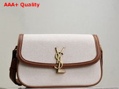 Saint Laurent Solferino Medium in Canvas and Smooth Leather Natural Beige Replica