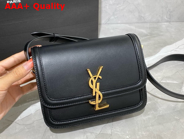 Saint Laurent Solferino Small Satchel in Black Box Saint Laurent Leather Replica