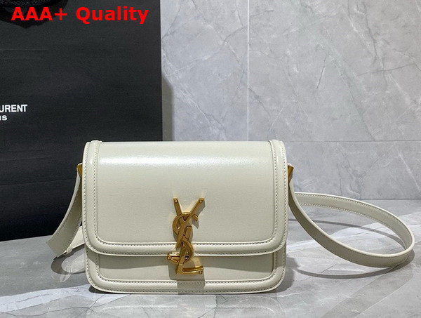 Saint Laurent Solferino Small Satchel in Blanc Vintage Box Saint Laurent Leather Replica