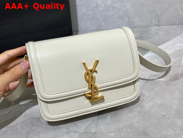Saint Laurent Solferino Small Satchel in Blanc Vintage Box Saint Laurent Leather Replica