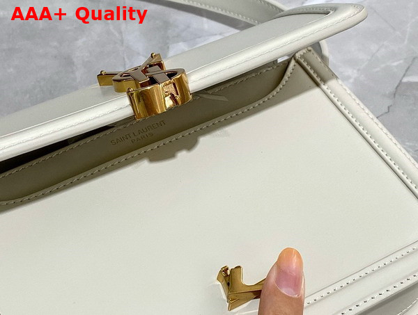 Saint Laurent Solferino Small Satchel in Blanc Vintage Box Saint Laurent Leather Replica