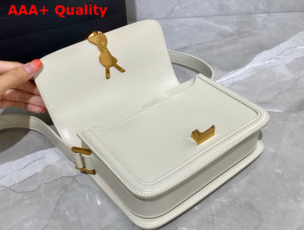 Saint Laurent Solferino Small Satchel in Blanc Vintage Box Saint Laurent Leather Replica