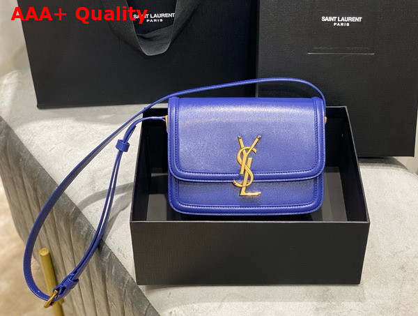 Saint Laurent Solferino Small Satchel in Bright Blue Box Saint Laurent Leather Replica