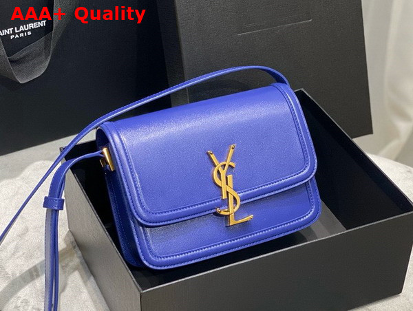Saint Laurent Solferino Small Satchel in Bright Blue Box Saint Laurent Leather Replica