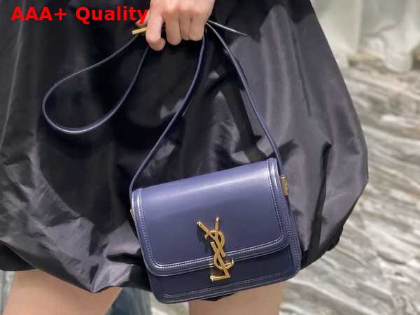 Saint Laurent Solferino Small Satchel in Dark Navy Box Saint Laurent Leather Replica
