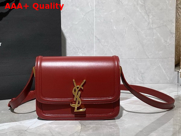 Saint Laurent Solferino Small Satchel in Dark Red Box Saint Laurent Leather Replica