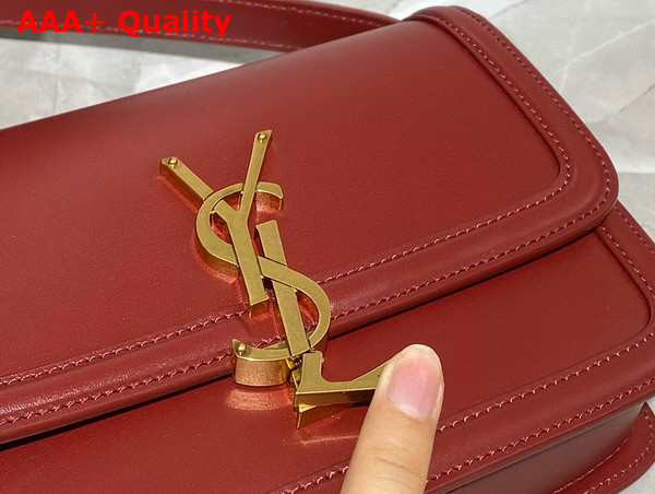 Saint Laurent Solferino Small Satchel in Dark Red Box Saint Laurent Leather Replica