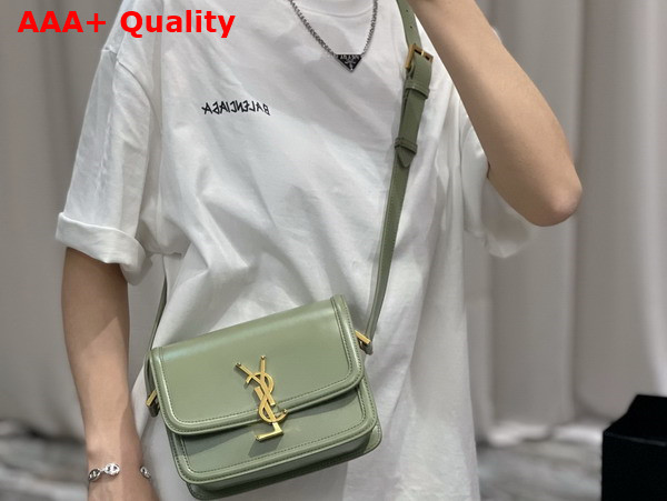 Saint Laurent Solferino Small Satchel in Pistache Box Saint Laurent Leather Replica