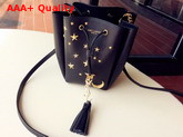 Saint Laurent Star Studded Small Bucket Bag in Black Calfskin Replica