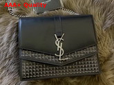 Saint Laurent Sulpice Medium in Leather and Studs Black Replica
