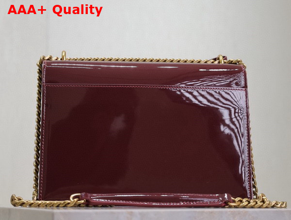 Saint Laurent Sunset Medium in Patent Leather Dark Red Wine Replica